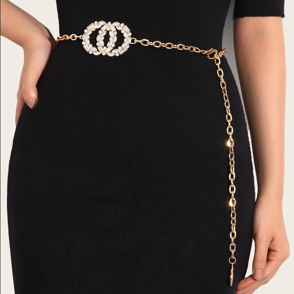 Accessories - 🌸 RHINESTONE DOUBLE RING O RING CHAIN BELT